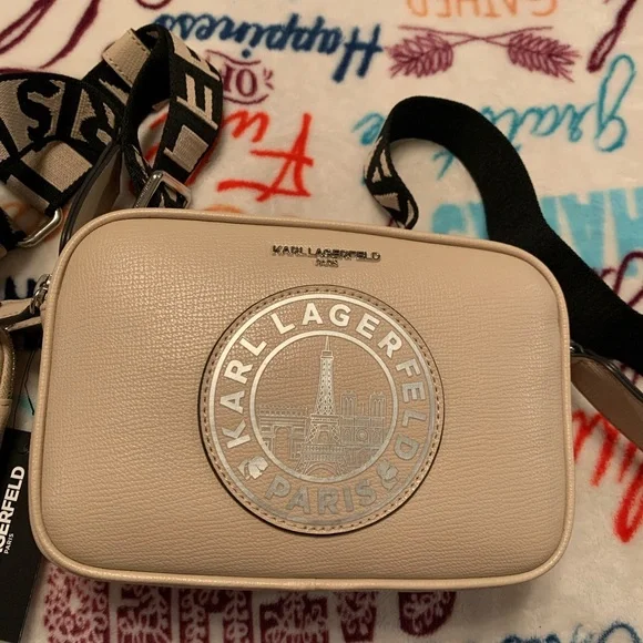 Karl Lagerfeld Paris Beige Crossbody Bag. NWT. - Picture 2 of 16